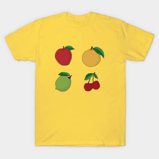 Apple, Orange, Lemon and Cherry Fruits T-Shirt